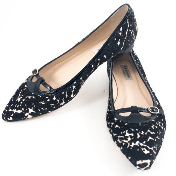 L.K. Bennett 7 Calfhair Leather Print Ballet Flats - Picture 1 of 11